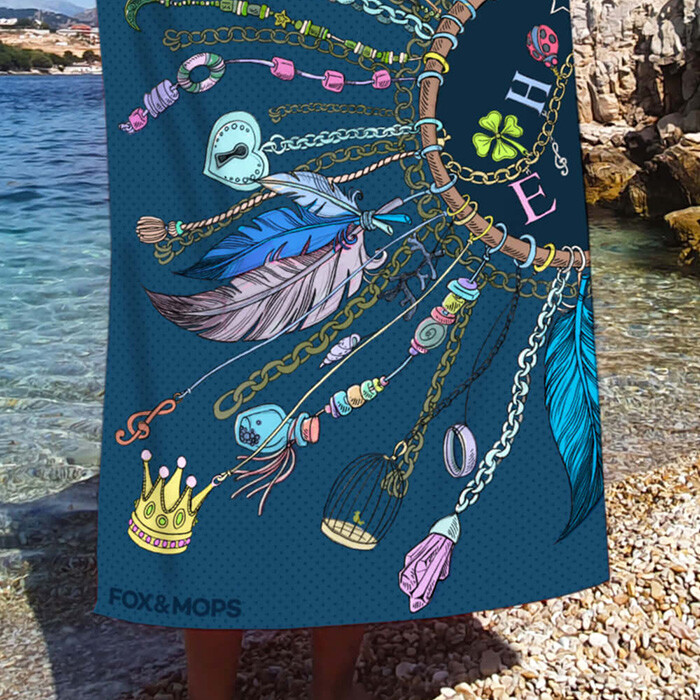 Плажна хавлия от колекцията -  Талисман синьозелена